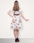 3-teiliges Damen Dirndl Set - Kleid, Bluse und Schürze im blumigen Design